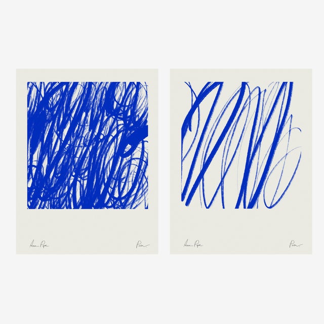 Contemporary Contemporary Abstract Blue Giclee Prints - Set of Two For Sale - Image 3 of 4