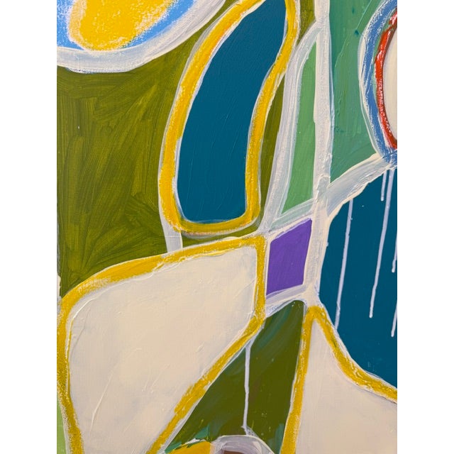 Green Abstract Expressionist Oil Painting – Green & Ochre For Sale - Image 8 of 8