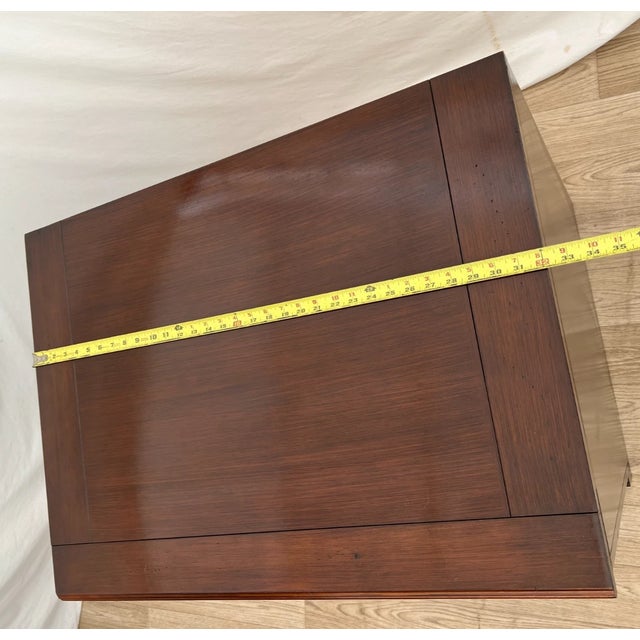 Lateral File Cabinet, Two Locking Drawers Keys, Desk Height Banded Mahogany 1a For Sale - Image 9 of 11
