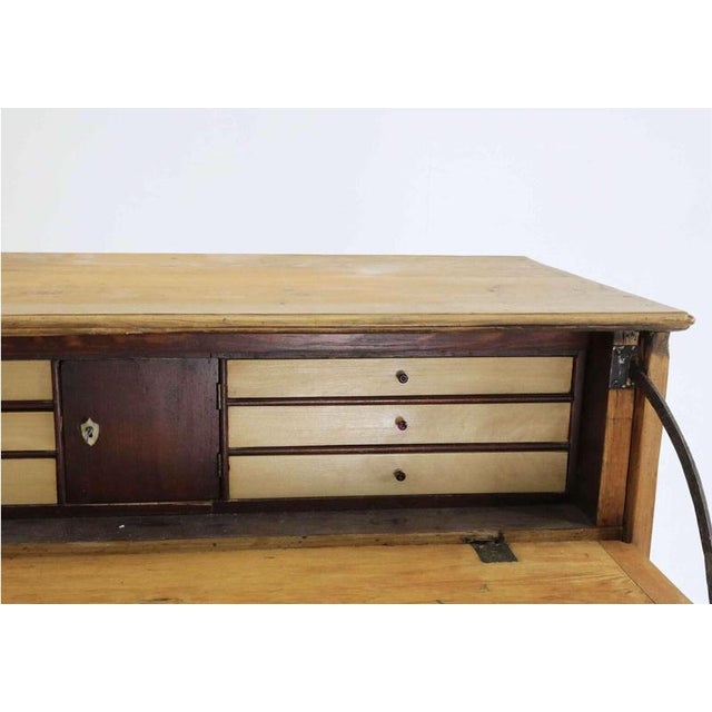 Swedish Pine Secretaire with Iron Side Handles For Sale - Image 6 of 18