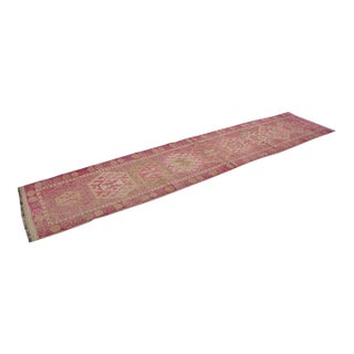 Mid 20th Century Oushak Tribal Handknotted Anatolian Runner For Sale