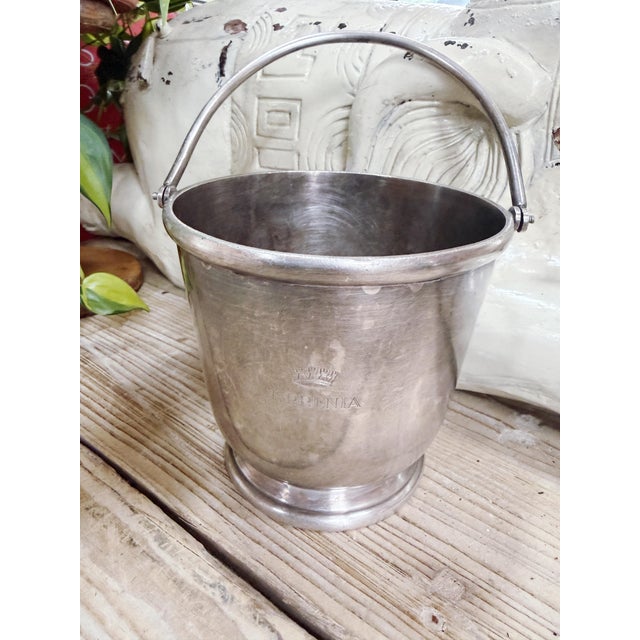 Silver Vintage Silver Champagne & Ice Bucket From Tirrenia Italian Ocean Liner For Sale - Image 8 of 18