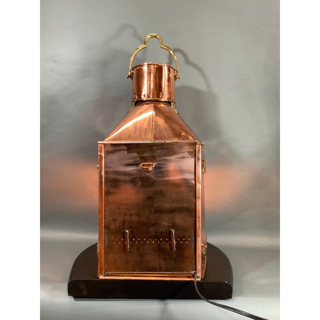 Wood Copper Ship's Masthead Lantern by Meteorite "A11680" For Sale - Image 7 of 8