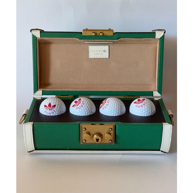 【新品未使用、完品】 Adidas Gucci ゴルフボールケース グリーン 新品未使用 完品】 Adidas Gucci ゴルフボールケース グリーン