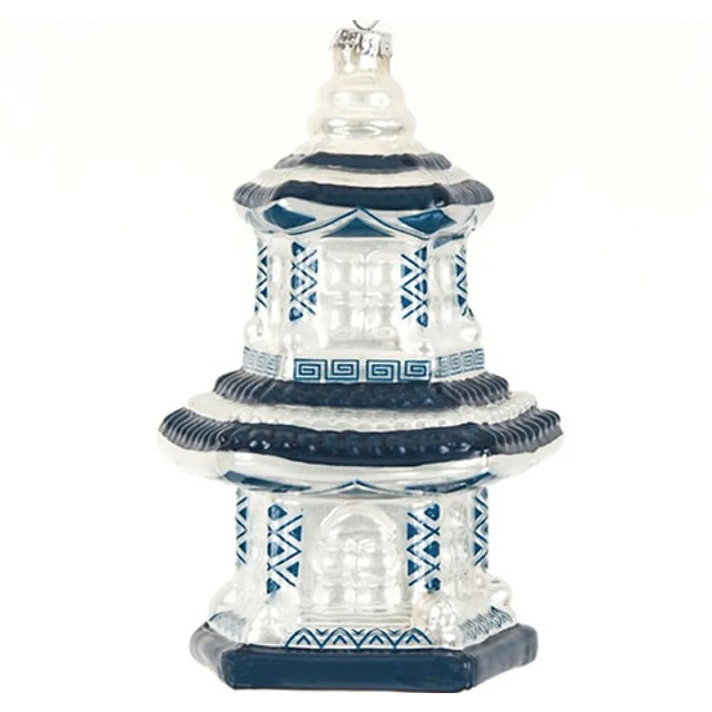 Blue and White Pagoda Ornament For Sale - Image 4 of 4