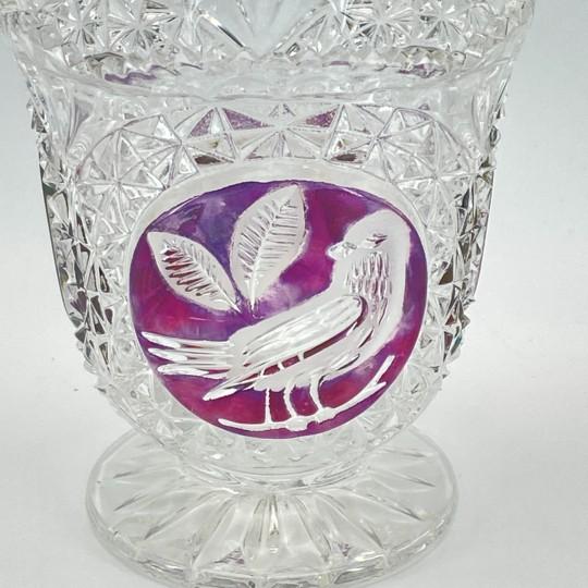 Vintage Hofbauer “Byrdes” Ruby Crystal Candy Dish / Jar With Lid For Sale - Image 14 of 17