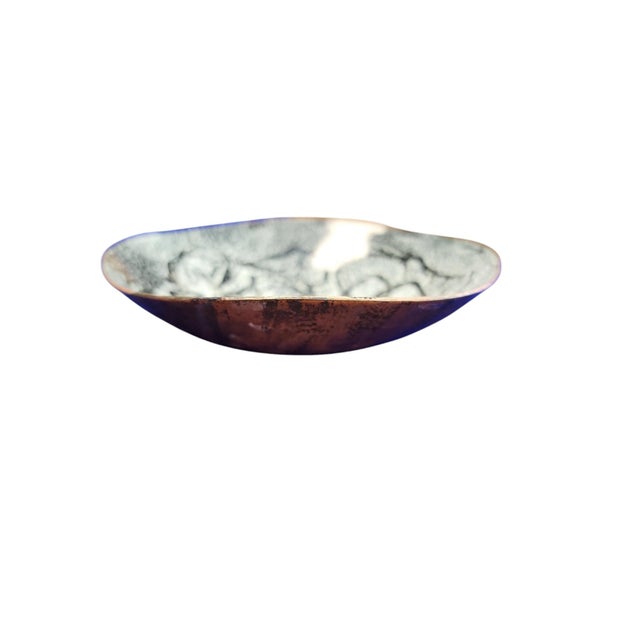 Mid-Century Modern Mid Century Modern Italian Enamel on Copper Saucer For Sale - Image 3 of 4