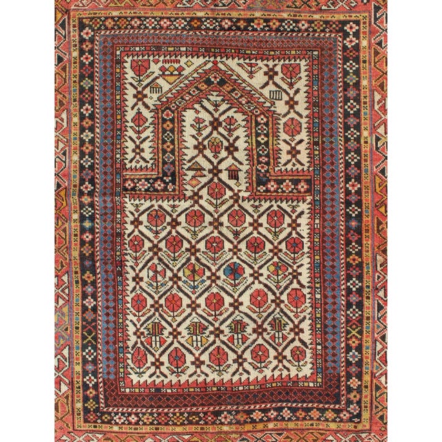 Late 19th Century Late 19th Century Antique Shirvan Prayer Rug With All-Over Floral Design and Geometric Borders For Sale - Image 5 of 6