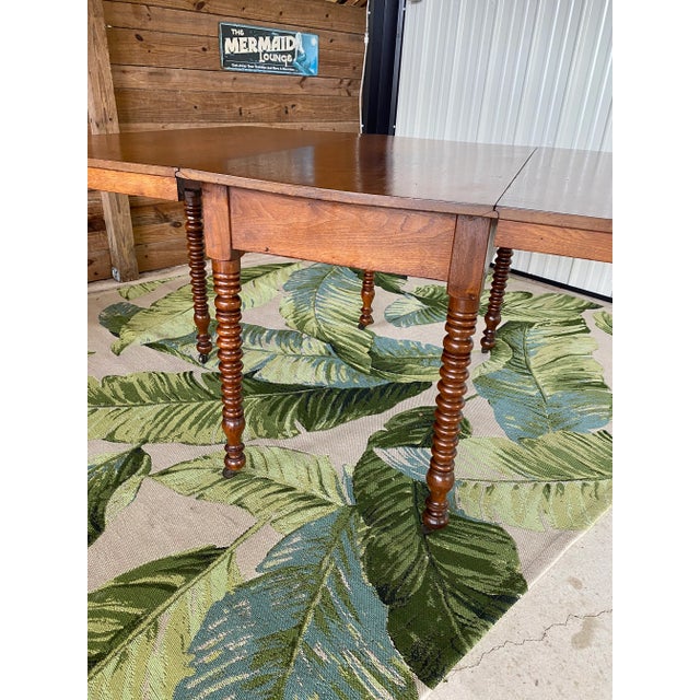 1940s Gate Leg Drop Leaf Spindle Dining Buffet Table For Sale - Image 11 of 12