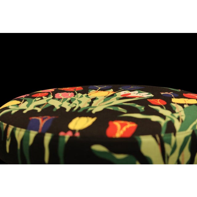Round Stool in Linen Fabric from Svenskt Tenn, 1960s For Sale - Image 4 of 15
