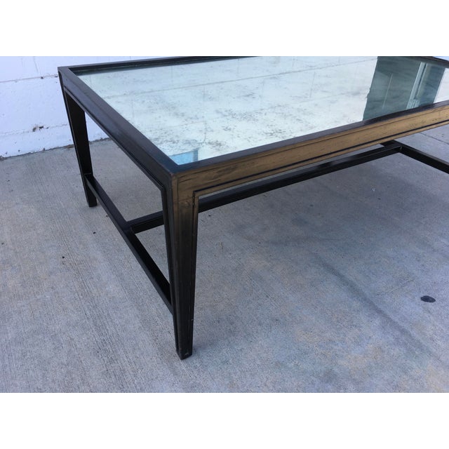 Antique Mirror Top Coffee Table With Ebonized Black Walnut Frame Chairish