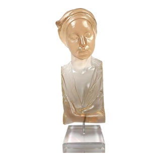 Marc Sijan, Marc Sijan Hyper Realist Contemporary Cast Acrylic Resin Sculpture Portrait Bust For Sale