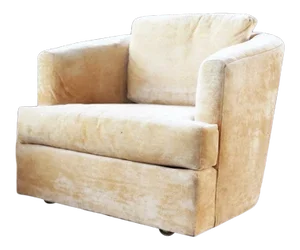 1970s Mid-Century Modern Milo Baughman Style Caster Wheel Sculptural Tub Lounge Chair