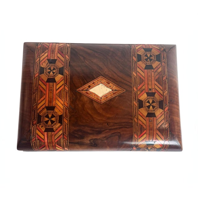 English English Tunbridge Ware Bridge Box For Sale - Image 3 of 6