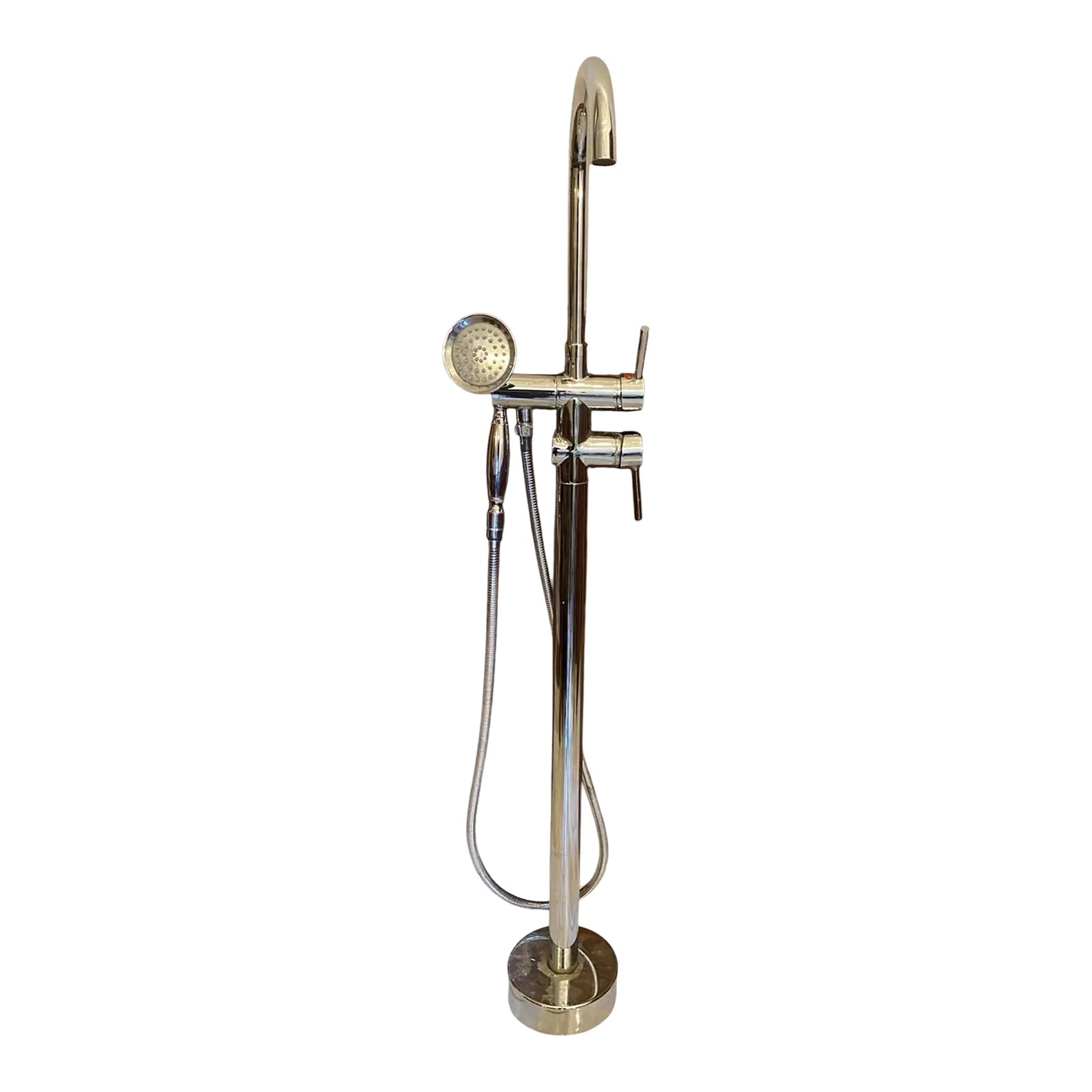 Vintage Modern Floor-Mount Clawfoot Tub Shower Chrome Faucet With Riser ...
