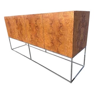 Milo Baughman Olive Burl Wood Credenza by Thayer Coggin, 1970 For Sale