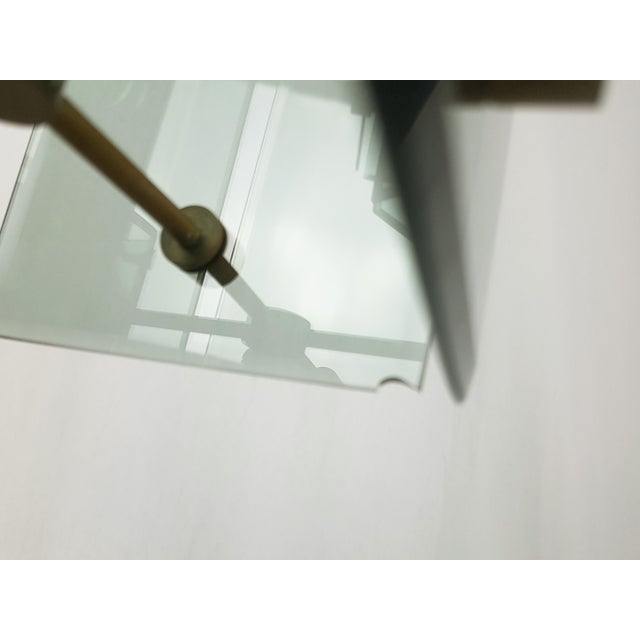 Italian Teak Pendant Lamp in Gilt Aluminum and Smoked Glass, 1960s For Sale - Image 15 of 17