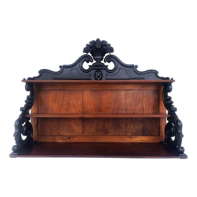 19th Century Neo-Renaissance Monumental Shelf for Hanging in Walnut For Sale