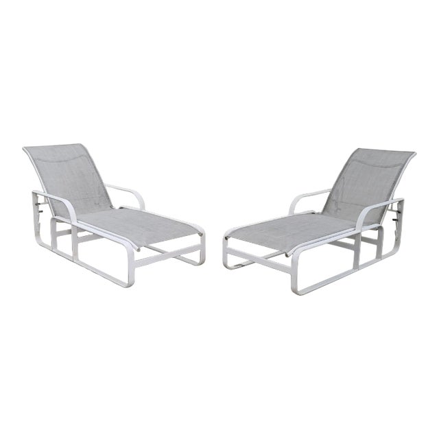 1980s Brown Jordan Quantum Chaise Lounge Patio Chairs by Richard