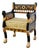 Vintage Ornate Egyptian Revival Black & Gold Chair W/Lion Heads For Sale