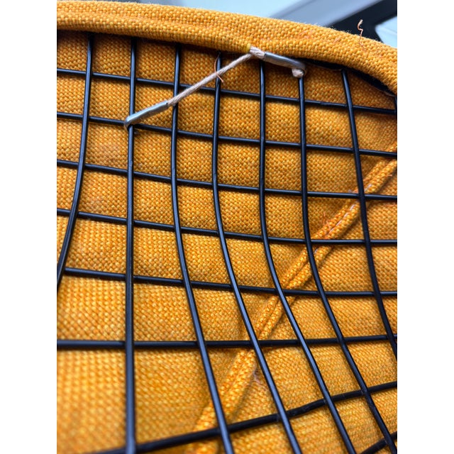 Vintage Harry Bertoia for Knoll Diamond Chairs in Original Mustard Upholstery — Pair For Sale - Image 15 of 15