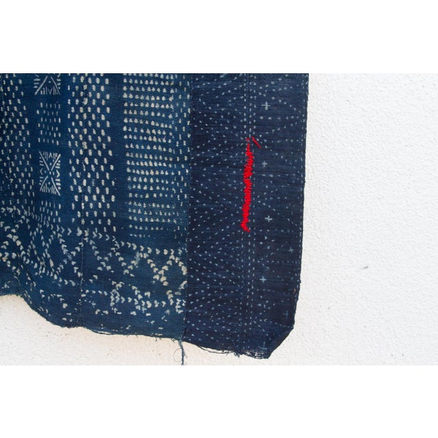 Ancestral Hearth Indigo Mud Cloth Throw For Sale - Image 4 of 6