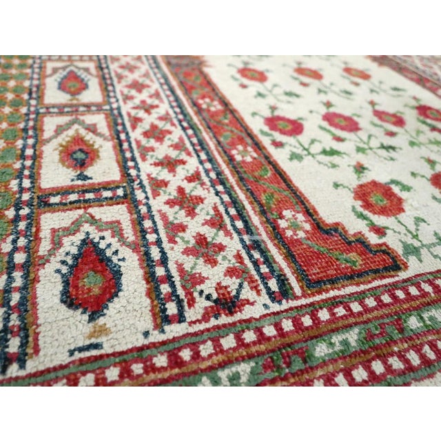Rustic Galerie Shabab Collection Mid-20th Century Indian Cotton Agra Throw Rug For Sale - Image 3 of 8