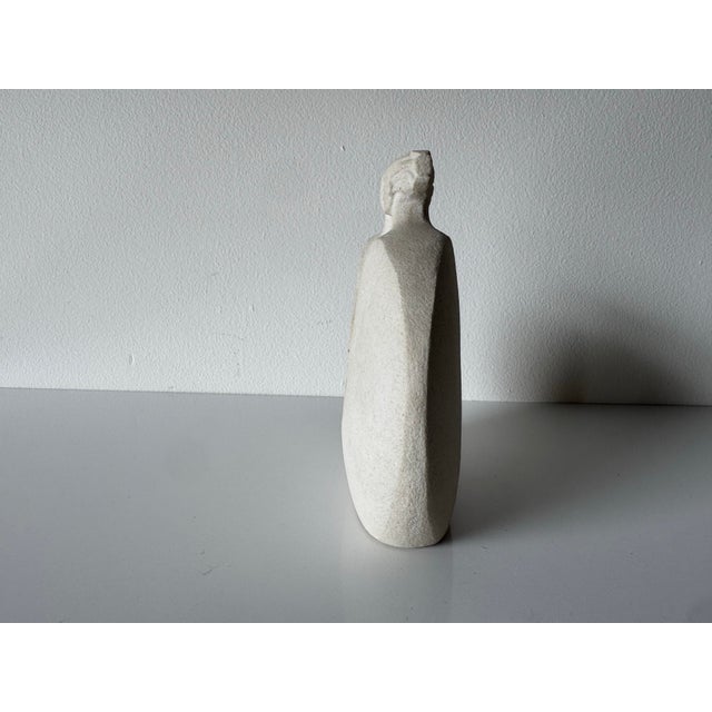 Off-white Art Deco Style Belgian Stone Lovers Woman & Man Marbell Sculpture For Sale - Image 8 of 10