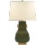 Kang Jug Large Table Lamp in Oslo Green and Burnt Gold Accent with Natural Percale Shade Designer: Chapman & Myers Height:...