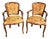 Mid-20th Century French Louis XV Style Fauteuil Armchairs - A Pair For Sale