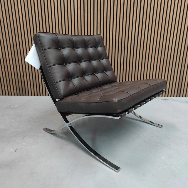 Brown Barcelona Relax Chair by Ludwig Mies Van Der Rohe for Knoll Inc. / Knoll International, 2010s For Sale - Image 8 of 8