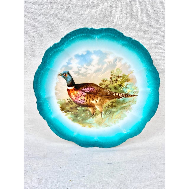 Gorgeous pair of antique plates. Hand painted design of game birds. Intricate details. Colorful and perfect to display on...