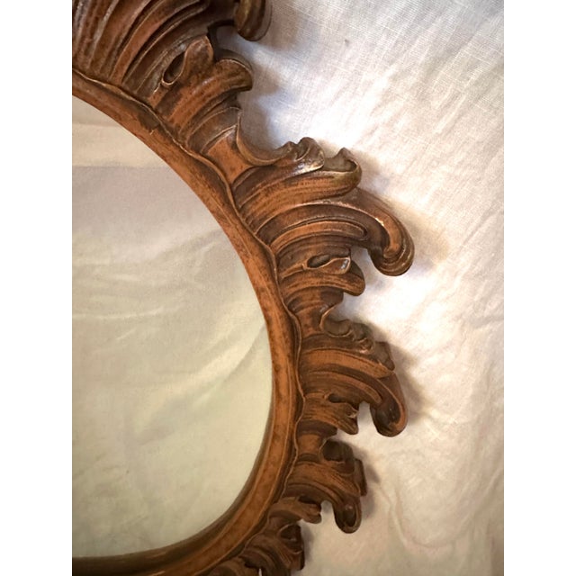 Rustic European Vintage French Rococo Louis XVI Ornate Wall Mirror For Sale - Image 3 of 7