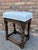 Lovely English Jacobean stool with new fabric and padding. The antique frame is 19th century and fabric is vintage white...