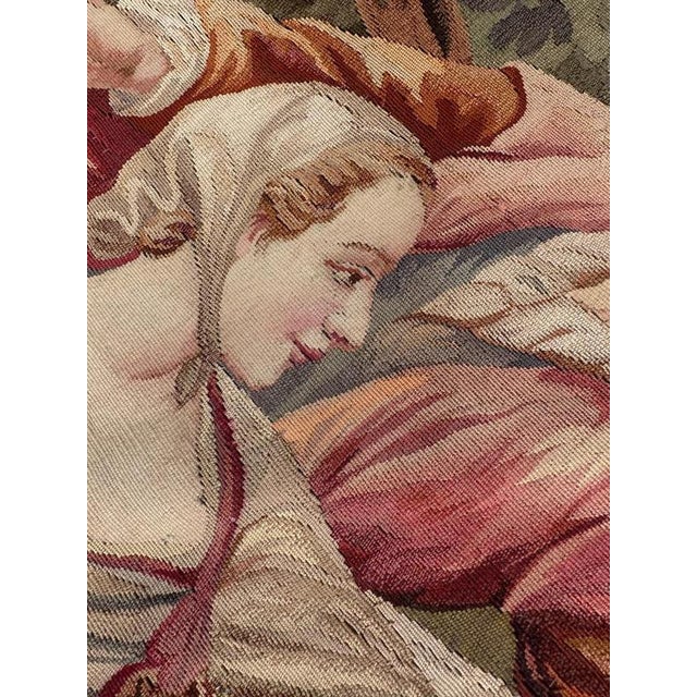 Antique French Aubusson Lovers Who Fish Tapestry, 1890s For Sale - Image 12 of 18