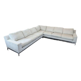 A. Rudin Modern Light Beige Sectional Sofa – Spacious L-Shaped Comfort For Sale