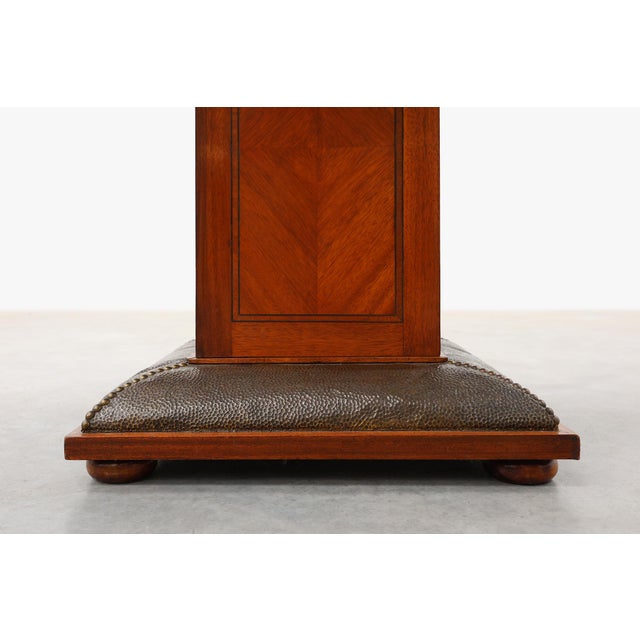 Art Deco Oval Side Table in Walnut with Marble Top from De Coene, Belgium, 1925 For Sale - Image 11 of 13