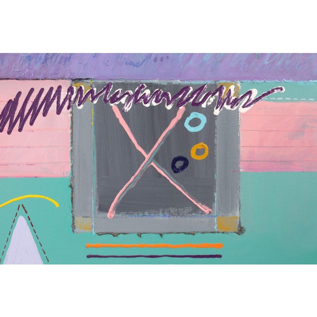 Karen Egren – Untitled 1983 Signed Acrylic on Canvas Memphis Postmodern Painting For Sale - Image 4 of 8
