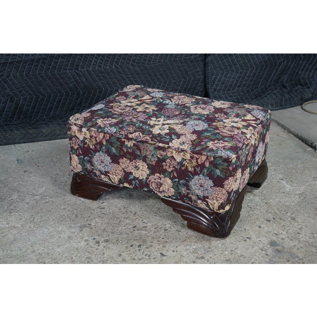 2 Antique Victorian Walnut Tapestry Upholstered Footstools Ottomans Bench Pair For Sale - Image 10 of 18