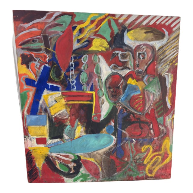 Ronald D. Moody Painting “Blue Form” 1988 For Sale