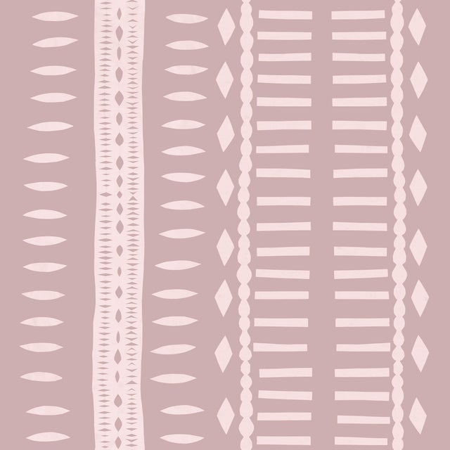 Sample - Tribal Moderne Wallpaper by Paule Marrot in Blush Rose For Sale