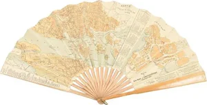 Fan with Lithographic Plan of Stockholm and Swedish Scenes on Reverse, 1897