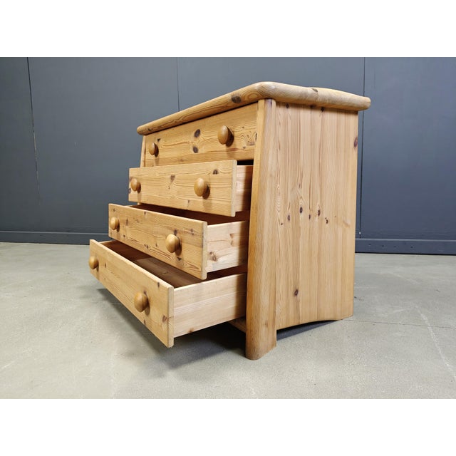 Scandinavian Pine Wood Chest of Drawers, 1980s For Sale - Image 4 of 14