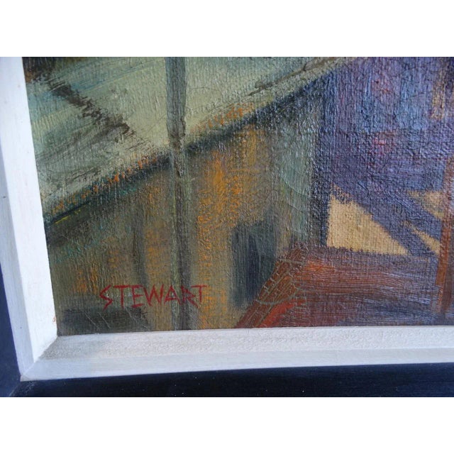 The deep frame design dates this work to the 1940s in our eyes. It's a terrific work by an artist whom we can't identify...