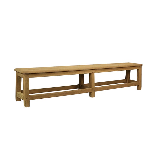 Farmhouse Matthew Izzo Home Vintage Harvest Bleached Teak Wood Bench For Sale - Image 3 of 6