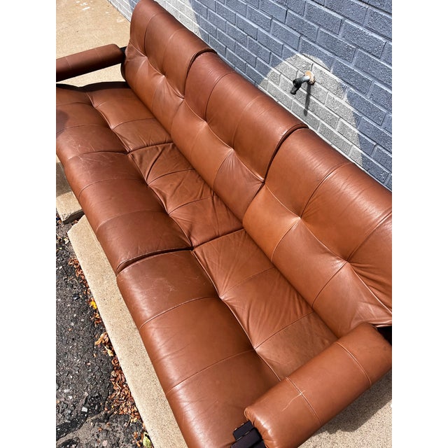 Mid 20th Century Percival Lafer Brazilian Rosewood & Leather Sofa, Circa 1960s For Sale - Image 5 of 17