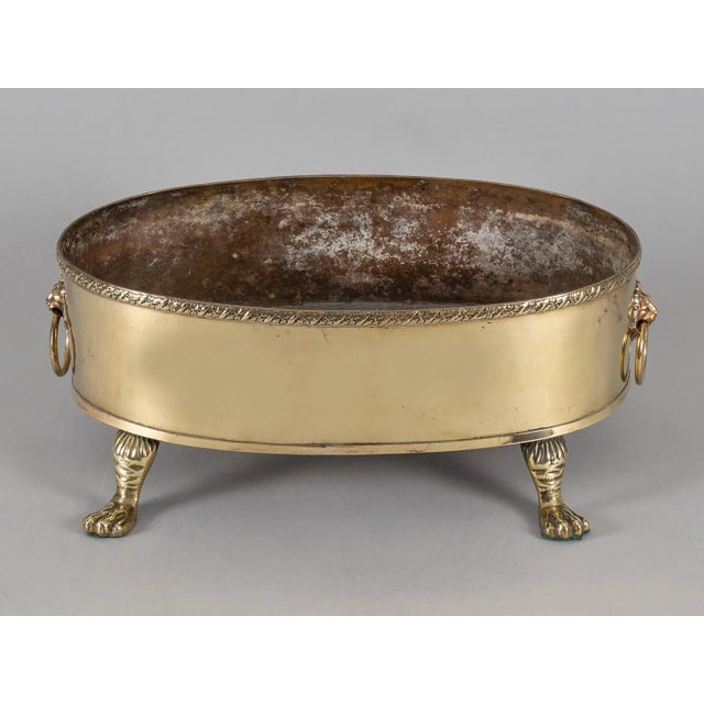 Brass Oval Brass Jardiniere For Sale - Image 8 of 8