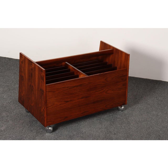 Norwegian Rosewood Magazine Rack / Record Lp Caddy by Rolf Hesland for Bruksbo For Sale - Image 18 of 18
