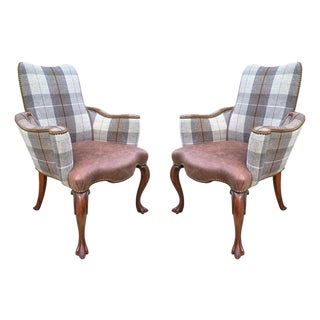 Pair of Early 20th Century Queen Anne Revival Armchairs For Sale