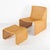 Rare wicker accent chair and matching ottoman. A comfortable, sculptural piece in very good condition.
